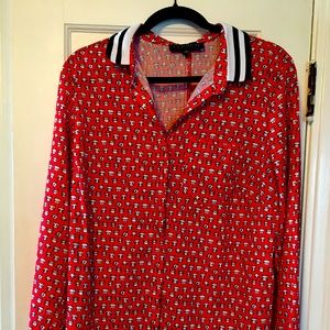 Cat print button down.